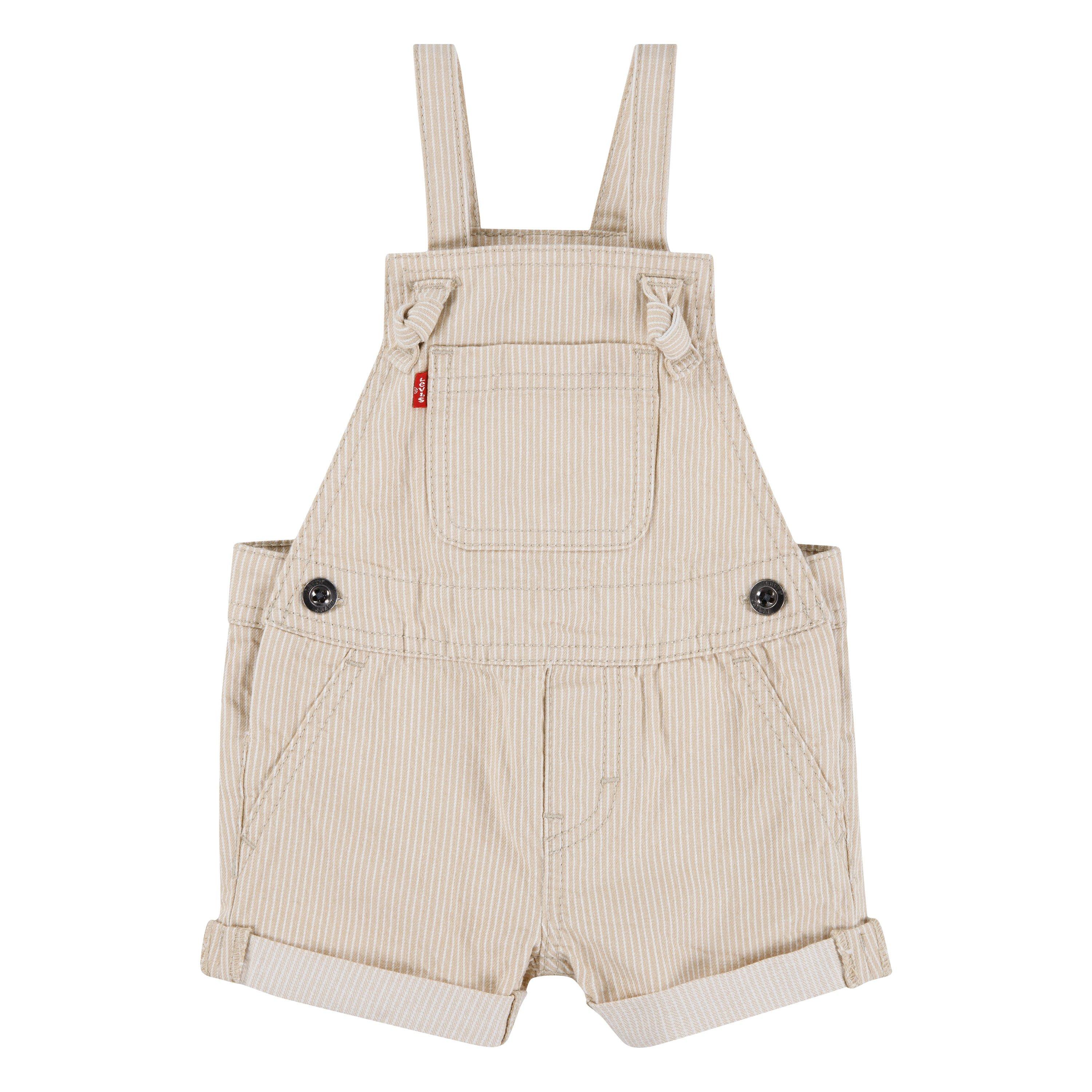 Levi's Infant Girls' Knot Strap Cream Wash Denim Shortalls - CREAM